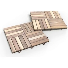 Akasya Ahşap Yer Karosu, Organik Beyaz 30X30 Cm, 10'lu Paket, 0.9 M² Yer Kaplama