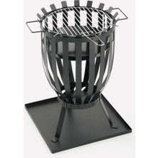 Kansas Mangal Odun ve Kömür Yakıtlı Barbekü Mangal Siyah 35 cm