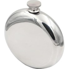 Çelik Parlak Gri 5 Oz 150 ml Yuvarlak Içki Matarası PY80-5