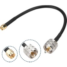 Zetiling Koaksiyel Kablo Hattı, 20 cm Sma PL259 Erkek - Uhf PL259 Erkek Düz Rf Pigtail Koaksiyel K