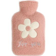 Sıcak Su Torbası Peluş Papatya Desenli Pembe 21X13,5X2CM 500 ml