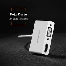 Type-C To Hdmı-Vga Dönüştürücü Adaptör Beyaz
