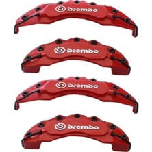 Brembo Audi A4 Uyumlu Kırmızı Kaliper Kapağı, 4'lü, Yağ Hortumlu