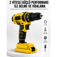 AyrStore Matkap Seti 24 Parça Çift Bataryalı Darbeli LED Işıklı Vidalama