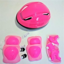 Çocuk Paten Koruyucu Set, Kask, Dizlik, Dirseklik, Pembe