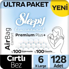 Bio Natural Premium Plus Airbag Comfort Ultra Paket Bebek Bezi 6 Numara Xlarge 128 Adet
