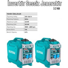 TP535006 Invertör Sessiz Benzinli Jeneratör 3-6 Kva, Total TP535006