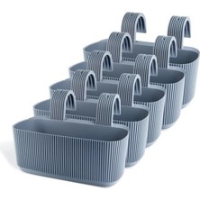 Omnipazar KRS-249 Plastik Pera Askılı Balkon Saksı 3.2 Lt Gök Mavi 5 Adet