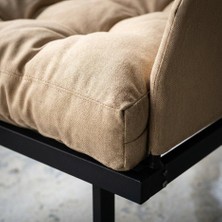 Bahçe Takımı Balkon ve Cafe Modüler Metal Koltuk Takımı 2+1+1 Sehpalı Bej 1637