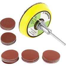 Pimli Mini 53'lü Cırt Zımpara Seti 50 mm Taban Matkap Uyumlu 80 120 320 600 800 Kum Karışık gr