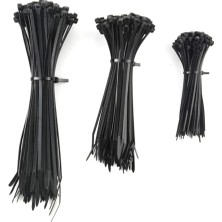 Plastik Kablo Bağı Cırt Kelepçe Set 100 mm - 150 mm - 250 mm x 2.5 mm Siyah (20 Şer Adet x 3) 6