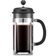 Caffettıera Kahve Demleme Aparatı, French Press Sistemi, Sabit Paslanmaz Çelik Filtre, Siyah, 1 L