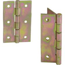 Metal Yaprak Menteşe 2 Adet Prinç Sarı No:4 Mobilya Pencere Kapı Dolap Pvc Menteşesi Iki Kanat