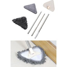 ® Teleskopik Saplı 150 cm Üçgen Mop Cam Duvar Tavan Fayans Parke Temizleyici Mop