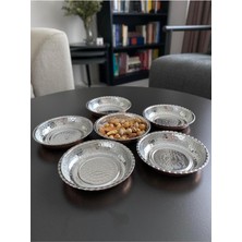 6'li Kulpsuz Bakır Çerezlik-Kahvaltılık-Reçellik-Sunumluk Set (12 cm x 2,3 Cm)