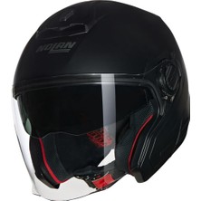 N40-5 06 Classico 302 Camli Yarım Motosiklet Kaskı Mat Siyah L