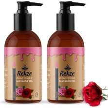 Rekze 2'li Gül Aromalı Masaj Yağı – 120 ml x 2 | Nemlendirici, Kokulu, Erotik Unisex Vücut Ya