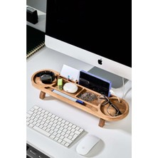 Ahşap Masa Üstü Düzenleyici Organizer - Ofis, Bilgisayar Masası Masa Üstü Düzenleyici