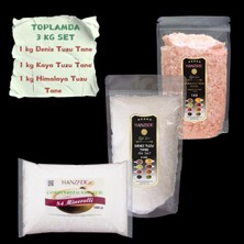 Çankırı Kaya Tuzu + Himalaya Tuzu + Deniz Tuzu (Tane Öğütülmemiş, 1 kg x 3'lü Set) Doğal T