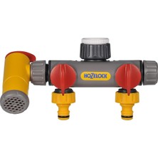 Hozelock 2252H Çift Yönlü Vanalı Musluk Bağlantısı 1/2" - 3/4" - 1"