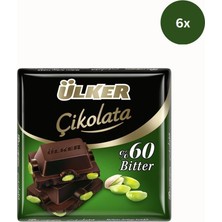 Ülker Antepfıstıklı Bitter Kare Çikolata 65 gr x 6 Adet