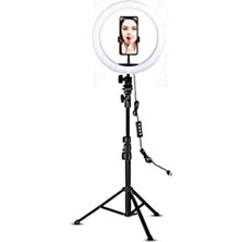 10 Inç Ring Light 3 Renk Işıklı Youtuber LED Işıklı 2.1 Metre Tripod Selfie Makyaj Işığı