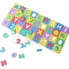 9X9CM Min Parçalı Eva Puzzle Harf Sayı Eğitici Toplam 72 Parça Oyun Halısı 36 Puzzle+36 Harf+