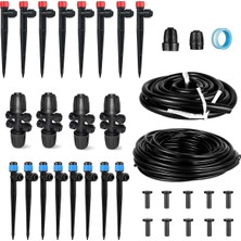 Damla Sulama Sistemi Kiti - 16FT 1/2 '' ve 79FT 1/4 Sulama Boru Parçaları ile Bahçe Sulama Sistem