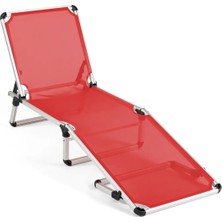 Alüminyum Katlanır ve Taşınır Şezlong Red