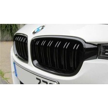 Hasbeeparts Çift Çizgi Ön Panjur Izgara 2012-2018 Arası Parlak Siyah Bmw F30 ile Uyumlu