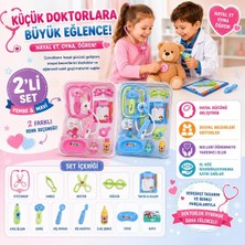 Oyuncak Doktor Seti Eğitici Sağlık Oyuncakları 2li Set (Pembe & Mavi) | Stetoskop Dahil, Ateş �