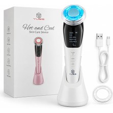 Hot & Cool Ems Cilt Bakım Cihazı, Sıcak Soğuk Yüz Masaj Aleti, LED Işık Destekli, Mikro Titre