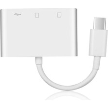 3252 USB Type C To Sd Microsd Tf Kart Okuyucu USB 3in1 Çevirici Dönüştürücü Adaptör
