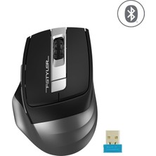 A4 Tech FB35S Silent (Sessiz) Bletooth & 2.4ghz Optik 2000DPI Kablosuz Mouse | Siyah/gri | 4 Kademe