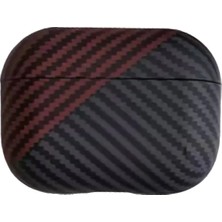 Zebana Zb-Ap8 Airpods 4.nesil Karbon Fiber Desenli Koruma Kılıfı Siyah - Kırmızı