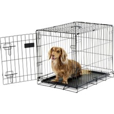 Güvenli ve Katlanabilir Tek Kapı Metal Köpek Kasası, Küçük