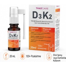 Vitamin D3, Vitamin K2 ve Vitamin E Içeren Takviye Edici Gıda 20ML Sprey ve Damlalıklı