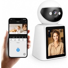 Full Hd 1080P Gece Görüşlü Bebek Izleme Kamerası, Wifi Mobil Uygulamalı 360° Pan Tilt Akıll