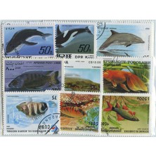 Pulko History 1970 Balıklar &amp; Deniz Hayatı Animals Fish &amp; Sea Life 25 Çeşit Damgalı Pul