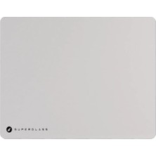 HM20 Superglass Kaymaz Taban 5mm Temperli 42X33 Cam Beyaz Mousepad