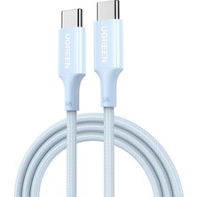 Ugreen Usb-C 100W 5A Qc Pd Örgülü Hızlı Şarj Kablosu, 1 Metre, Mavi, 65253