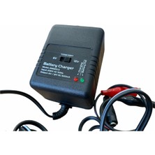 6 Volt 12 Volt Ayarlı LED Göstergeli Akü Şarj Cihazı Adaptör Krokodil Kablolu LED Göstergeli