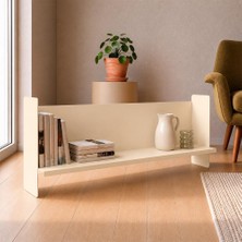 Beyaz Metal Duvar Rafı - Masa Üstü Kitaplık ve Çok Amaçlı Ofis Düzenleyici 21X70 cm