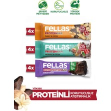 Fellas Protein Bar, Karma Kutu (3 Çeşit), 32GR x 12 Adet