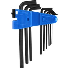 Allen Alyan Siyah Anahtar Uzun 9'lu Set Köşeli Vida Sıkma Sökme Metal 1.5 2 2.5 3 4 5 6 8 10 mm