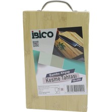 Ototechparca 18X28 x 1.7cm Lux Ahşap Bambu Kesim Panosu - Kesme Tahtası Metal Kulplu BX40