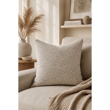 Fuly Consept Home Design Fuly Consept Dokulu Dekoratif Kırlent Kılıfı 43X43 cm Bej Ekru