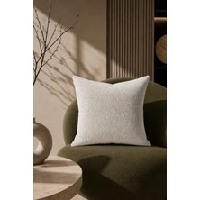 Fuly Consept Home Design Fuly Consept Dokulu Dekoratif Kırlent Kılıfı 43X43 cm Ekru
