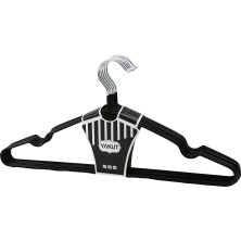 sbodurhome Siyah 10PCS Silikon Kaplamalı Metal Elbise Askısı BX40