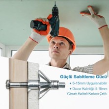 4X46 Metal Paraşüt Dübeli | Alçıpan, Çelik, Tuğla & Bims Duvar Uyumlu | Boşluk Dübel | 5 Ad